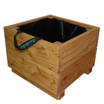 Jardinière coloris beige en bois huilé fsc - 36 x 36 x 28, 5 cm Jardinière coloris beige en bois huilé fsc - 36 x 36 x 28, 5 cm