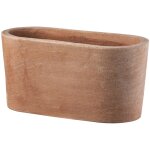 Jardinire ovale moderne en terre cuite beige 30x15xh15 cm