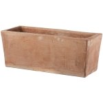 Jardini�re rectangulaire moderne en terre cuite beige 30x15xh15 cm