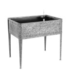 Jardinière sur pied coloris gris en zinc - 59 x 40 x 53 cm Jardinière sur pied coloris gris en zinc - 59 x 40 x 53 cm