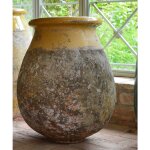Jarre biot goutte patin avec col maill jaune h 70 x  54 cm