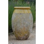 Jarre biot olive patin avec col maill jaune h 76 x  50 cm