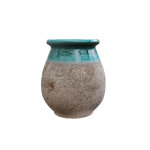Jarre provençale en terre claire émaillée turquoise poterie goicoechea - Ø 29 x h 38 Jarre provençale en terre claire émaillée turquoise poterie goicoechea - Ø 29 x h 38