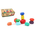 Jeu de pierre en bois les zamis bois à construire et à empiler - 10 pièces Jeu de pierre en bois les zamis bois à construire et à empiler - 10 pièces