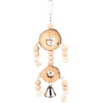 Jouet pour perroquet en bois flamingo pendentif avec barres 38 cm