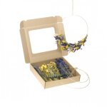 Kit diy cercle de fleurs s�ch�es en suspension � composer coloris bleu et jaune natur