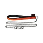 Laisse chien chaîne forte 25 mm / 100 cm orange Laisse chien chaîne forte 25 mm / 100 cm orange