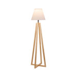 Lampadaire solaire de jardin blanc / bois - 44 x 44 x 153 cm