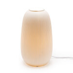 Lampe stri�e en porcelaine blanche petit format - � 14 x 24 cm