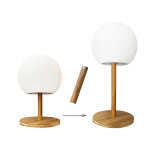 Lampe de table sans fil avec pied ajustable en bambou luny -  18 x h 28 cm
