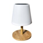 Lampe de table sans fil solaire ou usb en bois batimex - 17, 5 x 15, 8 x 26 cm
