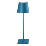 Lampe de table touch sans fil en aluminium bleu kelly blue -  10 x h 38 cm