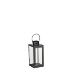 Lanterne carre en mtal noir arzilla - 10 x 10 x 23, 5 cm