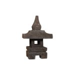 Lanterne de jardin en pierre reconstitue coloris noir 35 cm