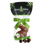 Lapin assis bio chocolat au lait et billes croustillantes saveurs et nature - 80 g