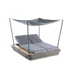 Lit double en aluminium, r�sine tress�e et toile islo - 200 x 180 x 170 cm