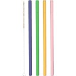 Lot de 4 pailles avec la brosse en verre coloris multicolore Lot de 4 pailles avec la brosse en verre coloris multicolore