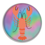 Magnet homard orange cartes d'art -  5, 6 cm
