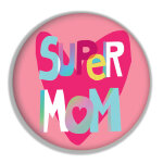 Magnet super mom cartes d'art - Ø 5, 6 cm Magnet super mom cartes d'art - Ø 5, 6 cm