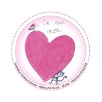 Magnet rond  de tout mon c?ur  des �ditions titi pinson - 56 mm