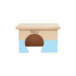 Maison en bois home rectangle s bleu clair 18x14x11 cm