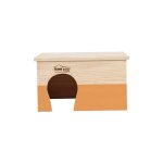 Maison en bois home rectangle taille xl orange 35x28x20 cm