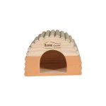 Maison en bois home rond taille m orange 21x15x15 cm