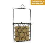 Mangeoire bulle noire en mtal 14 x 4, 5 x 27 cm