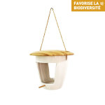 Mangeoire palz en bois et cramique  18 x h 13, 8 cm