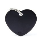 Médaille basic grand c?ur pour chien en aluminium noir Médaille basic grand c?ur pour chien en aluminium noir