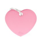 Médaille basic grand c?ur pour chien en aluminium rose Médaille basic grand c?ur pour chien en aluminium rose
