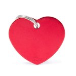 Médaille basic grand c?ur pour chien en aluminium rouge Médaille basic grand c?ur pour chien en aluminium rouge