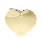 Mdaille basic grand c?ur pour chien en laiton dor