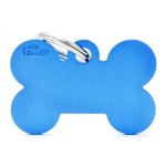 Médaille basic grand os pour chien en aluminium bleu Médaille basic grand os pour chien en aluminium bleu
