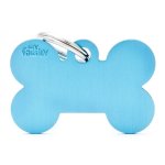 Médaille basic grand os pour chien en aluminium bleu azur Médaille basic grand os pour chien en aluminium bleu azur