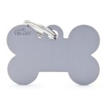 Médaille basic grand os pour chien en aluminium gris Médaille basic grand os pour chien en aluminium gris