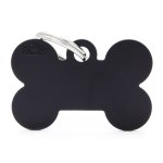 Médaille basic grand os pour chien en aluminium noir Médaille basic grand os pour chien en aluminium noir