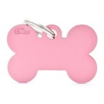 Médaille basic grand os pour chien en aluminium rose Médaille basic grand os pour chien en aluminium rose