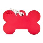 Médaille basic grand os pour chien en aluminium rouge Médaille basic grand os pour chien en aluminium rouge