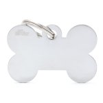 Médaille basic grand os pour chien en laiton argenté Médaille basic grand os pour chien en laiton argenté