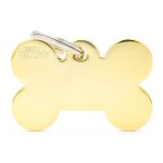 Médaille basic grand os pour chien en laiton doré Médaille basic grand os pour chien en laiton doré