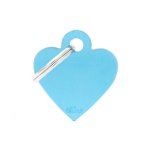 Médaille basic petit c?ur pour chien en aluminium bleu azur Médaille basic petit c?ur pour chien en aluminium bleu azur