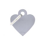 Médaille basic petit c?ur pour chien en aluminium gris Médaille basic petit c?ur pour chien en aluminium gris