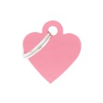 Mdaille basic petit c?ur pour chien en aluminium rose