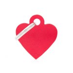 Mdaille basic petit c?ur pour chien en aluminium rouge