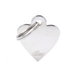 Mdaille basic petit c?ur pour chien en laiton argent