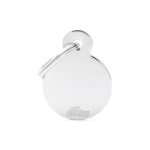 Médaille basic petit cercle pour chien en laiton argenté Médaille basic petit cercle pour chien en laiton argenté