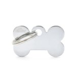 Médaille basic petit os pour chien en laiton argenté Médaille basic petit os pour chien en laiton argenté