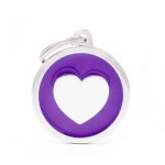 Médaille classic grand cercle c?ur violet Médaille classic grand cercle c?ur violet