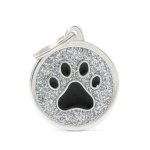 Mdaille shine grand cercle argent patte noire